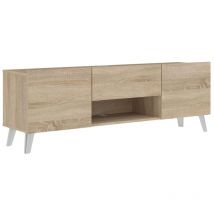 Calicosy - Mueble de tv 2 puertas 1 cajón Brighton 2 - L140 cm x 46,5 cm