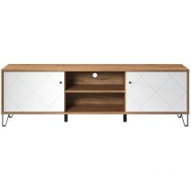 Trendteam - Mueble de tv 2 puertas y 2 nichos blanco mate L183 cm - Touch