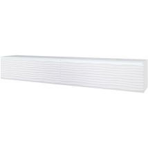 Muebles Slavic - Mueble de tv Lowboard d 180 cm, mueble de televisión sin iluminación led, mueble de televisión colgante, color blanco ondulado