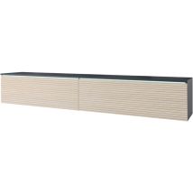 Muebles Slavic - Mueble de tv Lowboard d 180 cm, mueble de televisión sin iluminación led, mueble de televisión colgante, color Matera/Gaya ii