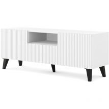 Bim Furniture - Mueble de tv Ravenna b 150 cm 2D1S blanco mate, patas negras