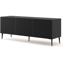 Bim Furniture - Mueble De Tv Ravenna B 150 Cm 3d Negro Mate + Patas