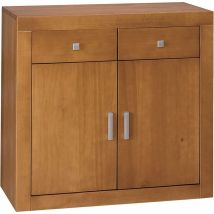 Moblit - Aparador de 2 puertas y 2 cajones, color cerezo, realizado en madera de pino macizo. Medidas, 86x91x42 cm (Alto/Ancho/Fondo). Kynus -Nova.