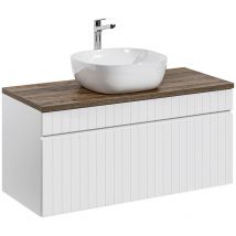 Petits-meubles - Mueble lavabo individual 100cm Zelie Blanco y Madera