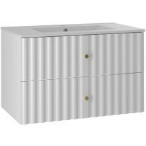 Petits-meubles - Mueble lavabo individual encastrado 80cm Izae Blanco