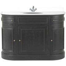Signature - Mueble lavabo simple en madera maciza negra L130 cm - hausmann