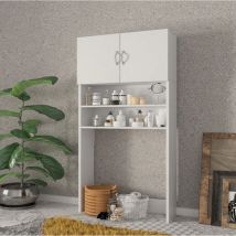 Veriaffari.it - Mueble lavadora blanco con puertas y baldas