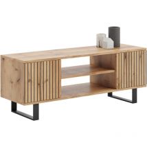 Mueble loft Focus rtv de 135 cm con listones decorativos de roble artesanal