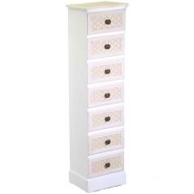 Vacchetti - Mueble madera Lausanne 7 cajones crema cm29x23h109
