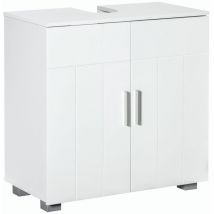 Kleankin - Mueble para Debajo del Lavabo Armario Baño de Suelo de Madera con 2 Puertas y Estante Ajustable Interior Moderno 60x30x60 cm
