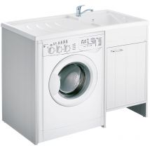 Negrari - Mueble para lavadora y lavadero reversible de pvc color blanco 109x60 cm mod. Irene