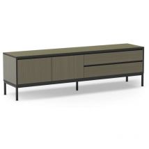 Mueble para televisión 2 puertas 2 cajones md-Cris acabado verde y negro, 180cm(ancho) 55cm(alto) 40cm(largo)