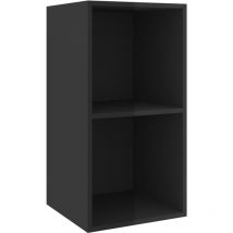 Jinlefu - Mueble tv de pared madera contrachapada negro brillo 37x37x72cm vidaXL