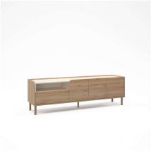 Mkric - Mueble televisión md-Rufino 2 puertas 1 cajón 1 hueco acabado roble cadiz/visón, 180cm(ancho) 55cm(alto) 44cm(largo)