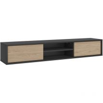 Petits-meubles - Mueble tv 2 puertas 180 cm Idra Gris y Madera