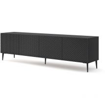 Mueble tv 4 puertas 200 cm Philaé Negro