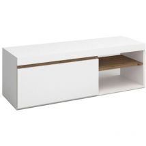 Vmo Home - Mesa de tv Elis Comedor Blanco Mate y Naturale 41x120x40 cm