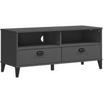 Helloshop26 - Mueble tv multimedia estantería para televisión buffet para televisión comedor salón dormitorio viken antracita madera maciza de pino