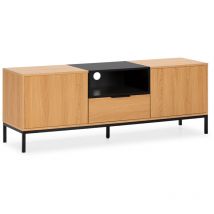 Mueble Tv Nieve 2 puertas 1 cajón Roble