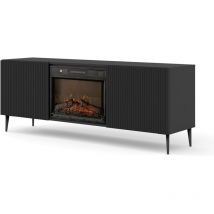 Mueble tv ravenna 170 cm 2D chimenea negro eléctrica