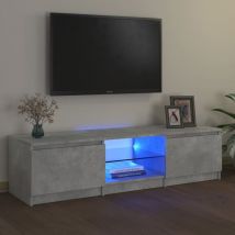 Bonnevie - Mueble tv salón con luces led - Mesa de tv - Mueble de televisión gris hormigón 140x40x35,5 cm DSA13061