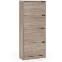 Vs Venta-stock - Mueble Zapatero Ángel 4 Puertas Color Roble, para 24 Pares