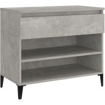 Jinlefu - Mueble zapatero madera contrachapada gris hormigón 70x36x60 cm vidaXL