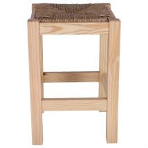 Banqueta rústica baja sin barniz - Mueblear