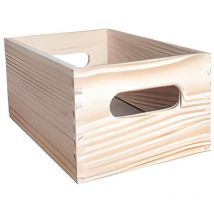 Mueblear - Caja de almacenaje apilable de pino macizo - 30x20x15 cm