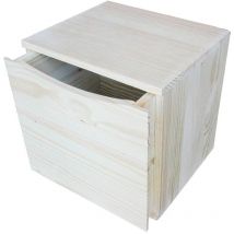 Mueblear - Cajonera natural de pino macizo 36x30x36 cm - 1 Cajón