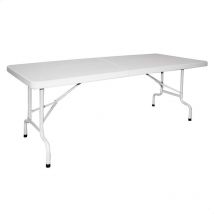Mesa maleta plegable blanco 180x75x74 cm - Mueblear