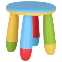 Aranaz - mueblear Taburete infantil redonda plástico 28x26 cm - Azul