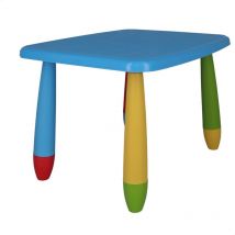 Mueblear Tavolo Rettangolare Blu per Bambini, Plastica - Blu
