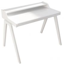 Mueblear - Tavolo scrivania con cassetto nere 110x86x75 cm - Bianco - Bianco