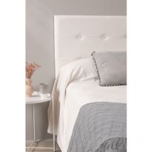 Muebles - Cabecero Buttons Polipiel para camas de 90 y 80 cm - Blanco