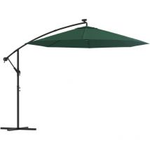 Muebles de jardín sombrilla con iluminación led poste de metal verde de 300 cm
