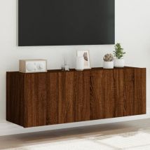 Avimac - Muebles tv de pared luces led 2 uds marrón roble 60x35x41 cm