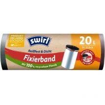 Fixierband-Müllbeutel 20 l Reißfest Dicht Mülltüte Müllsack tropfsicher - Swirl