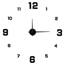 Muet bricolage horloge murale autocollant mural tridimensionnel horloge 80-130mm librement réglable