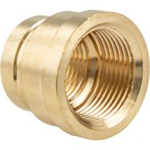 tecuro Muffe reduziert, beidseitig Innengewinde Rp 1/2 x 3/8 Zoll, Messing blank CW617N