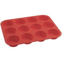 Muffinform 12er – Flexxibel Love – Platinsilikon – 32,5x24,5x3cm – temperaturbeständig von -40°C bis +230°C – spülmaschinengeeignet – rot