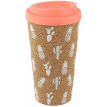 Mug de transport en liège Exotic – 450 ml – Dimensions : Diamètre 9 cm x Hauteur 17,5 cm – Matières, Type de produit, Quantité par pack