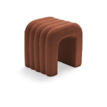 Drawer - Tabouret rembourré en tissu bouclette - Rouille - mui