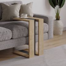 Decortie - Muju Modern c Shape Table Oak Anthracite Grey Oak Multipurpose h 57cm - Anthracite Grey