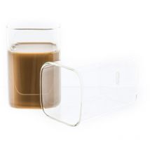 8-Teilig Glas Quadratische Glas Japanische Getränkebecher Borosilikatglas Cocktail, Borosilikatglas, Hitzebeständig 250 ml - Mulex