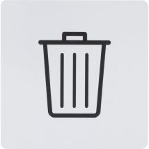 Symbol Müllraum selbstklebend 100x100mm, Kunststoff alufarbig