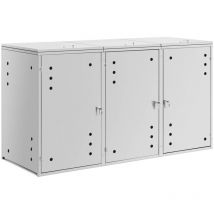 Mülltonnenbox Edelstahl Mülltonnenverkleidung Mülleimerbox 3 x 240 l mit Schloss