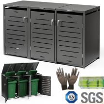 Mülltonnenbox 3er Mülltonnenverkleidung Mülltonnenhaus Abfallbehälter Müllbox