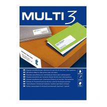 MULTI 3 4716 - Etiquetas Adhesivas para Impresión, Inkjet Laser y Fotocopiadoras - Medida 38 x 21,2 Mm, Pack de 100 Hojas