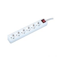 Electro Dh - Multi-base 6 prises avec interrupteur blanc 1,5 mt 36,235 8430552065059